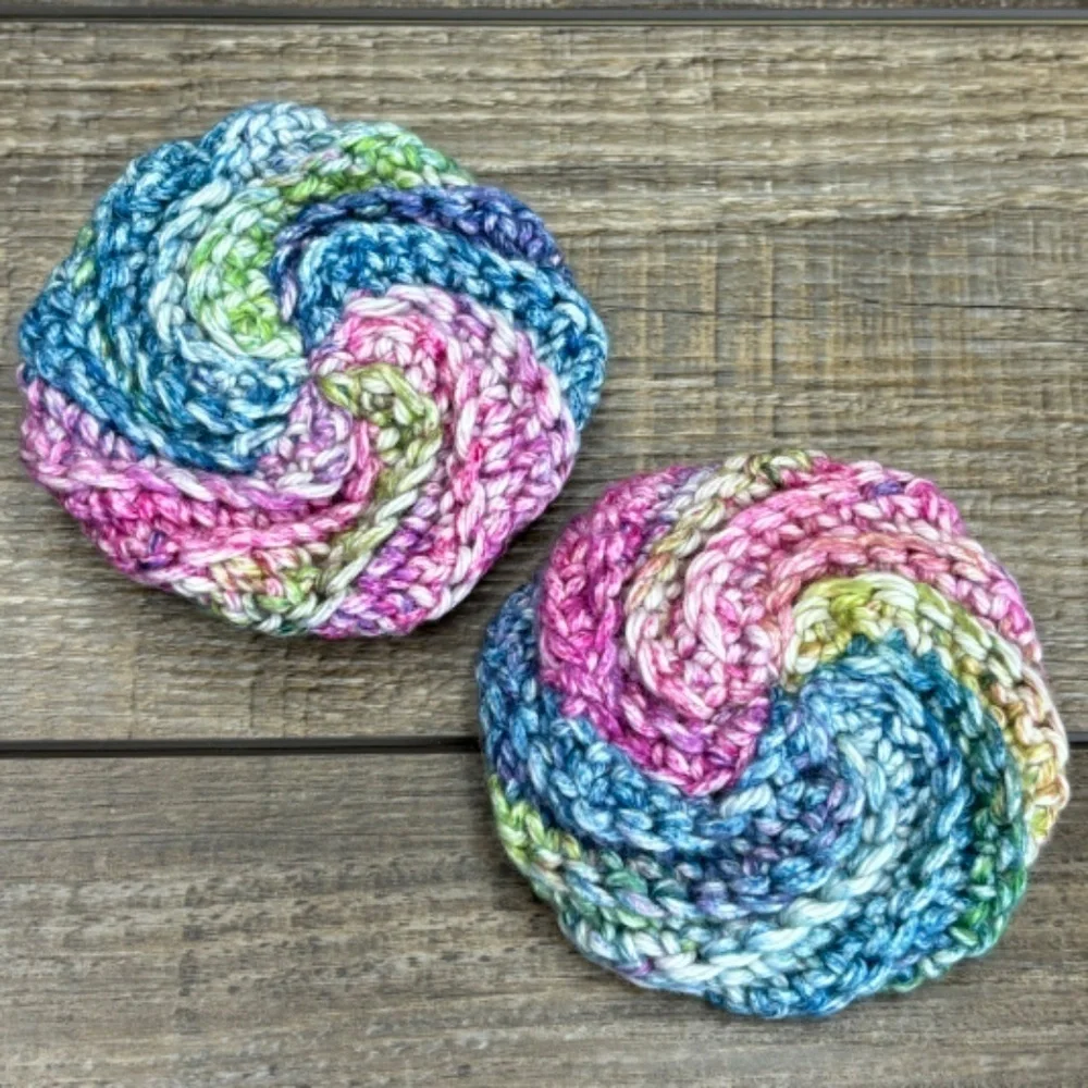 Handcrafted Crochet Spiral Tawashi Bath Scrubbies Set Cotton Yarn Handmade